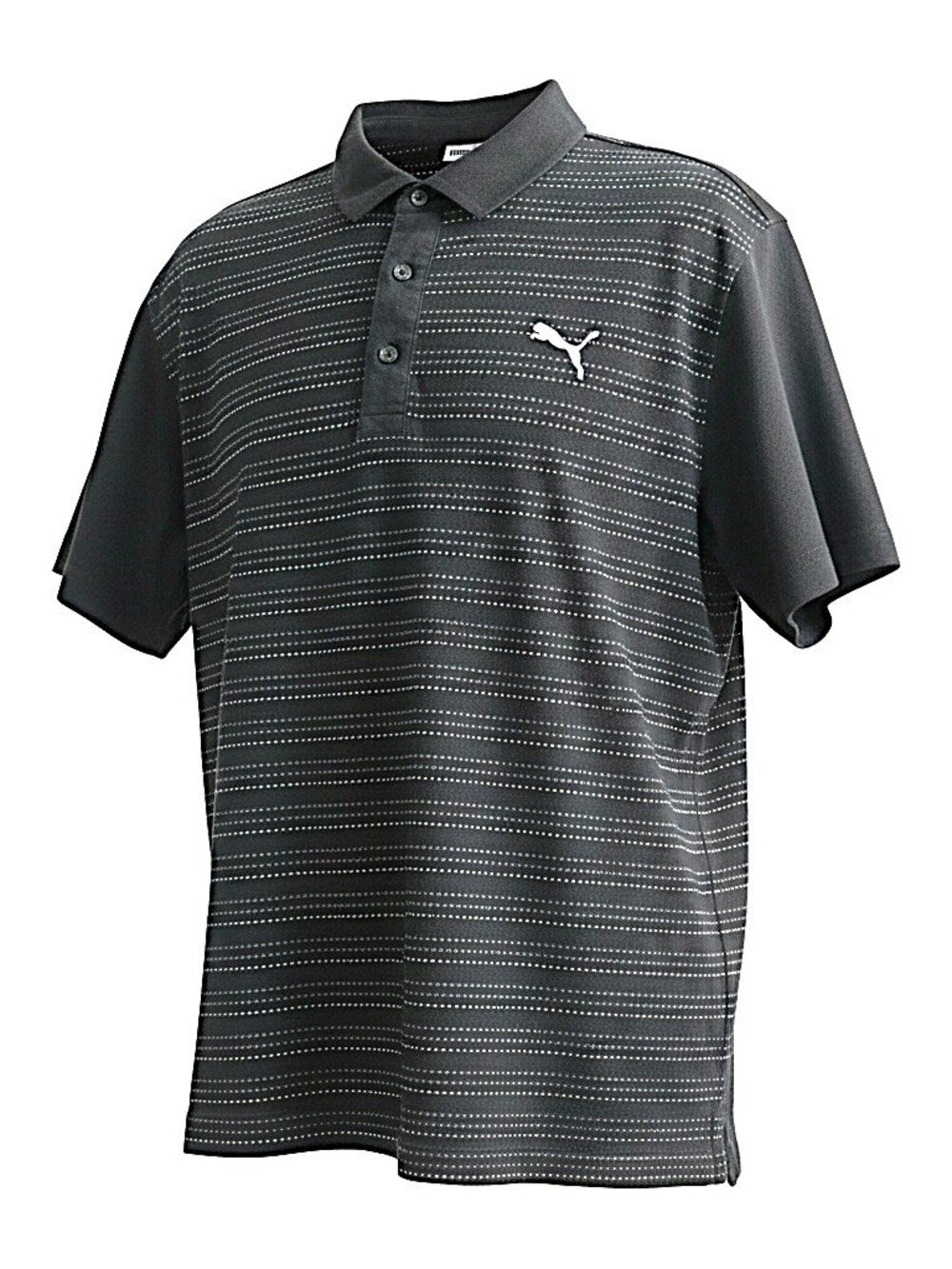 Puma Men’s Black and White Striped Short Sleeve Golf Shirt Size XXL